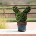 thumbnail image 1 of 14 INCH Artificial Bunny-Shaped Bowknot Topiary Tree Rabbit Shaped Topiary Trees Uv-Resistant Faux Boxwood Topiaries Plant for Porch Decor Home Doll Decoration, 1 of 7