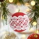 thumbnail image 1 of Adorno para árbol de Navidad | Bola de espuma de encaje con colgante de polvo | 8 cm, rosa, rojo, azul y dorado, decoración navideña para coronas y guirnaldas, 1 of 6