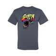 thumbnail image 2 of Wild Bobby, Technicolor Colorful Tiger Roaring, Animal Lover, Men Graphic Tees, Vintage Heather Blue, 4XL, 2 of 3