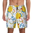 thumbnail image 2 of Picia Ducks and Anchors pattern Mens Swim Trunks with Compression Liner Stretch Beach Shorts Quick Dry with Zipper Pockets No-Chafing Board Shorts-Small, 2 of 9