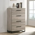thumbnail image 5 of Roundhill Furniture Alvear Contemporary 4-Drawer Chest, Weathered Gray, 5 of 6