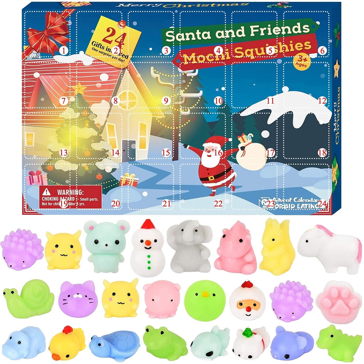 Indsprøjtning forbrug voldsom Advent Calendar for Kids, Christmas Countdown Calendar Toy for Girls Boys  Kids Adults with 24 Pcs Mochi Squishy, Surprise Relief Stress Toys for  Count Down Christmas Holiday Party, Candy - Walmart.com