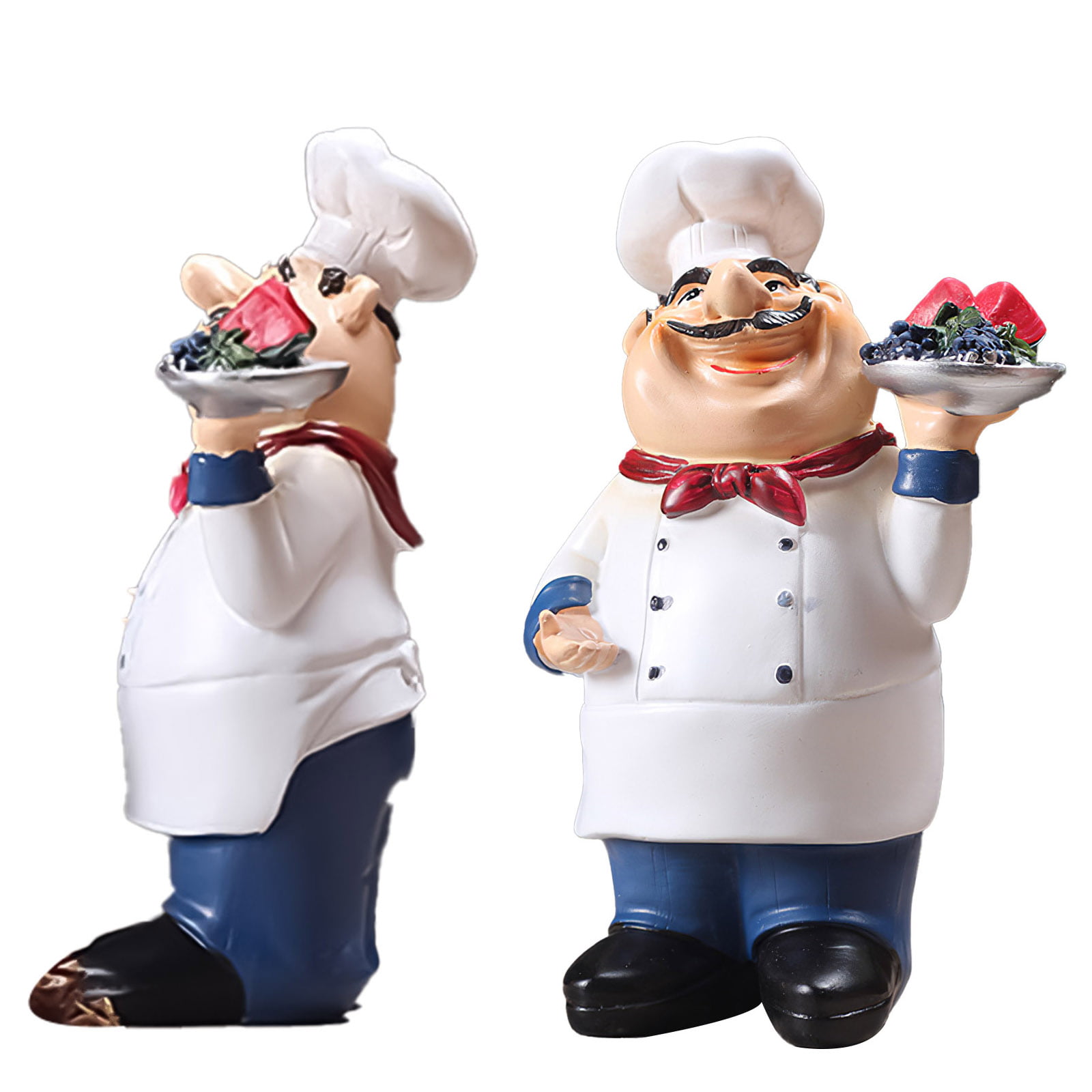 Resin Ornaments,Cook Statue,Chef Figurines for Kitchen Restaurant Cafe Decor 