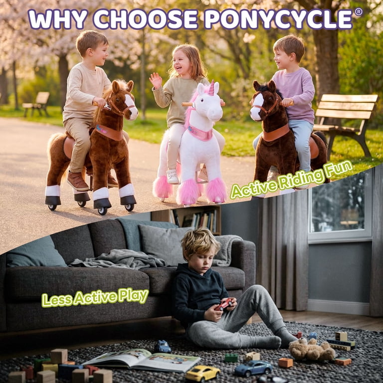 スポーツトイ・アクショントイ SHOWPONY PonyCycle Kids Ride On Stable Power Pony Toy Black for Boys and