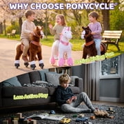 PonyCycle Ride-On Unicorn Toy with Sound and Hand Brake, Kid-Powered, Ages 3–4, White, U304