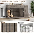thumbnail image 6 of Homfa Dog Crate with Storage Cabinet and 2 Drawers, Indoor Furniture Style Wooden Large Dog Kennel, Wash Gray, 6 of 8