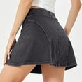thumbnail image 3 of REALiKUN Skorts Skirts for Women Denim Mini Skirt Mid Waisted Jean Skort Inner Shorts A Line Skirts Shorts Streetwear, 3 of 5