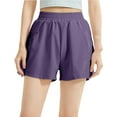 thumbnail image 2 of Women's Solid Color Sports Shorts Casual Running Outdoor Fitness Pants High Waist and Hip Lift Home Shorts, 2 of 9