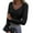 Black, variant on Womens Ribbed Knit Long Sleeve V Neck T-Shirts Slim Fitted Casual Knitted Tops Pullover Jumper Tee