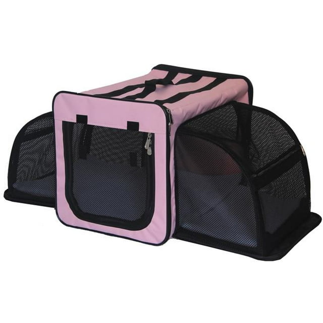 Pet Life H5PKMD Capacious Dual Expandable Wire Dog Crate, Pink - Medium