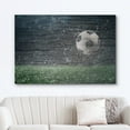 thumbnail image 2 of wall26 Canvas Print Wall Art Wood Panel Effect Rainwater Soccer Ball Field Boys Room Decor Sports Fitness Photography Realism Decorative Scenic Multicolor for Living Room, Bedroom, Office - 24"x, 2 of 5