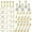 Gold, variant on 40Pc Stainless Steel Studded Lip Nail Navel Nail Eyebrow Nail Earring Ornament-Rose gold-40pcs/lot