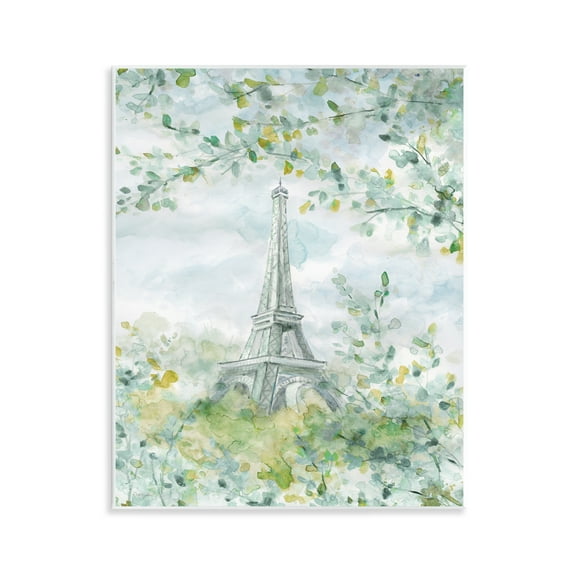 Stupell Industries Eiffel Tower Through Branches Plants & Flowers Painting Unframed Art Print Wall Art, 11 x 14