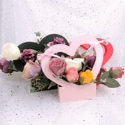 Hollow Heart Shape Flower Packaging Box Handy Decorative Elegant DIY Flower Basket Holiday Supplies Red PaperUse Scene: