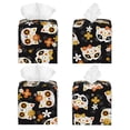 thumbnail image 2 of Kdxio Cat Skulls and Flowers Print Tissue Box Cover,Square Decorative PU Leather Facial Paper Case Organizer Holder Dispenser for Bathroom,Night Stands,Desk,Car 5.2''X5.2''X5.2'', 2 of 8
