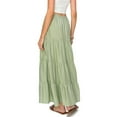 thumbnail image 3 of Cali1850 Women's XS~XL Lined Tiered Elastic Waist Linen Flare Maxi Skirt, 3 of 7