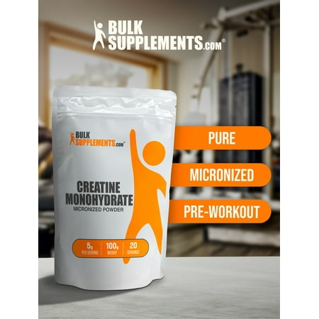 BulkSupplements.com Creatine Monohydrate Powder, 5g - Pre-Workout (100 Grams)