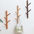 thumbnail image 2 of Coat Rack 2 pack-Wall Mounted Hat Rack Coat Hooks-Sturdy Wooden Coat Rack Stand-Entryway Hall Tree Coat Tree with Solid Base for Hat,Clothes,Purse,Scarves,Handbags,Umbrella(Dark Brown), 2 of 7