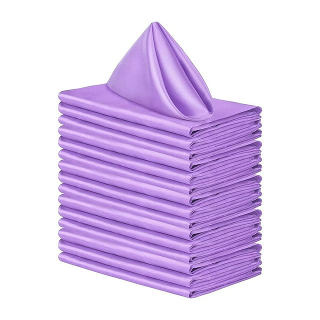Inteprter Servilleta de cuadrada suave y cómoda de 20 piezas hecha de poliéster, servilletas de fáciles de limpiar Kits de decoración para fiestas Violeta