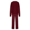thumbnail image 3 of STETMN Women's Lounge Sets Oversized Crewneck Side Slit Tops Drawstring Wide Leg Sweatpants Outfits, 3 of 6