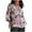 Multicolor-12, variant on successthop Floral Blouses for Women Plus Size Crinkle Textured 3/4 Sleeve Clothes Crewneck Casual Print Pullover Shirt