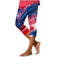 thumbnail image 3 of QATAINLAV 4th of July Outfit for Women Plus Size Legging Capris Trendy American Flag Print Lightweight Soft Yoga Cropped Pants Blue XL Ofertas Relampago de Hoy, 3 of 6