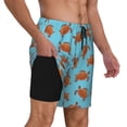 thumbnail image 3 of Haiem Turtle Mens Swim Trunks with Compression Liner 2 in 1 Swimming Shorts Stretch Swimwear Quick Dry,Board Shorts-Large, 3 of 9