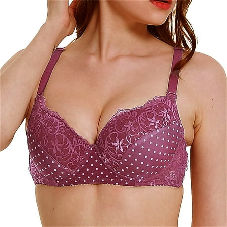 DondPO Bras for Women Women s Underwear BCDE Cup Bra Sexy Lace Bra for Women Lingerie Plus Size Womens Wireless Bras Minimizer Bras For Women Red 95E Clearance