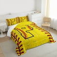 thumbnail image 3 of Manfei Letter P Monogrammed Bedding Comforter Set,Baseball Game Twin Comforter Sets,Yellow Red Bedding Set For Boy,Microfiber Room Decorative Reversible,2pcs, 3 of 8