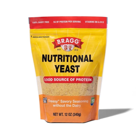 Bragg Premium Nutritional Yeast IEF31 Seasoning - Vegan, Gluten Free - Good Source of Protein & Vitamins - Nutritious Savory Parmesan Cheese Substitute (Original, 12 Ounce (Pack of 1))