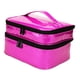 thumbnail image 1 of Organizador de esmaltes de uñas grande con capacidad para 30 frascos. Estuche portátil para cosméticos. Rosa roja, 1 of 3