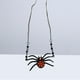 thumbnail image 4 of Collar con colgante de araña estilo punk, estilo retro, estilo gótico, con piedra roja, estilo motero (negro), 4 of 7