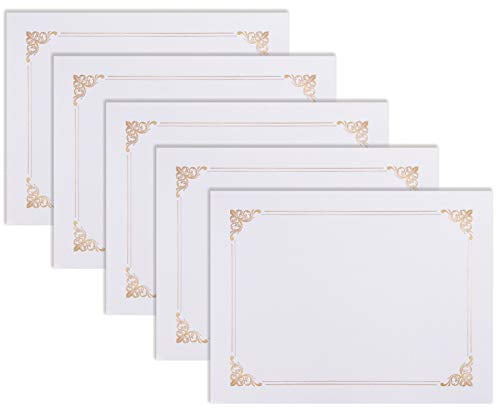 for Letter Size Paper Black Document Covers with Gold Foil Border Diploma Holders 25 Count by Better Office Products 25 Pack Black Certificate Holders 