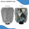 thumbnail image 2 of Qxltty Floral Sea Cat Car Wash Mitt 2pcs Scratch Free Lint-Free Antistatic Microfiber 8.07×11.8in, 2 of 8