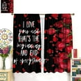 thumbnail image 4 of Black Rose Blackout Curtains,Romantic Love Heart Red Roses Flowers Plants Love Inspirational Quotes Windows Treatments Rod Pocket Drapes for Girls Living Room Bedroom Kitchen 55x63in, 4 of 6