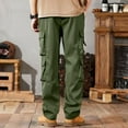 thumbnail image 5 of Work Pants For Men Retro Trend Versatile Plus Size Loose Straight Leg Casual Pants for Construction, Outdoor and Workwear,Green,XL, 5 of 5
