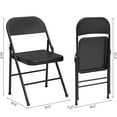 thumbnail image 6 of EastVita Set of 2 Folding Chairs,PU Upholstered Foldable Metal Frame,Portable Beige Folding Chairs,Hold Up to 350 lbs,Black, 6 of 8