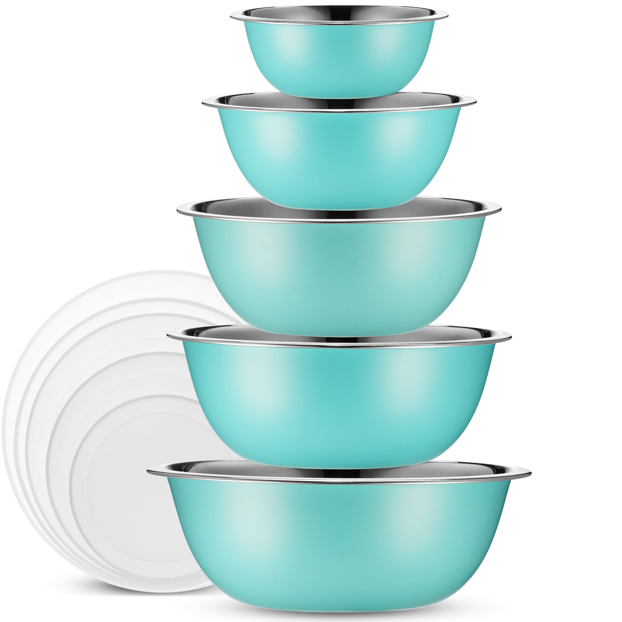 5 Container Nesting Borosilicate Glass Mixing Bowl Set With Lids & Car–  Whisk'd - Your Kitchen Store