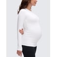 thumbnail image 3 of CRZ YOGA Butterluxe Maternity Long Sleeve Shirts Athletic Yoga Casual Pregnancy Womens Tee Tops Basic Soft, 3 of 7
