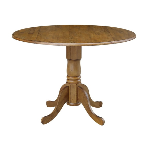 International Concepts 42" Round Dual Drop Leaf Pedestal Table