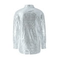 thumbnail image 4 of Musuos Women Retro Casual Long Sleeves V-neck Solid Color Sequined Shirt Tops for Party, 4 of 10