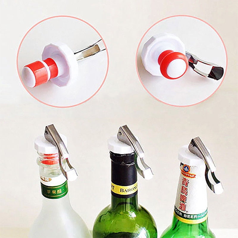 Stainless Steel Bottle Opener Stopper Plug Champagne Wine Beer Sealer Bar Tool 