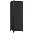 thumbnail image 1 of Eunos Black Tall Dresser for bedroom, 5 Vertical Fabric Drawers Nightstand, Living Room Hallway, 1 of 7