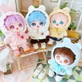 thumbnail image 4 of Niannyyhouse Muñeco de peluche de 20 cm, sudadera con capucha a cuadros, pantalones vaqueros, ropa de muñeco de peluche Kpop de 8 pulgadas (azul), 4 of 5