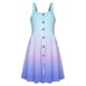 thumbnail image 5 of Girls Summer Dress Tween Dresses Sleeveless Gradient Sundress with Button Front and Pockets Summer Casual A-line Dress for Kids ,Sie:130, 5 of 5