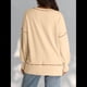 thumbnail image 5 of Sudadera Informal de Cuello Redondo para Mujer, de Larga, Holgada, , con Costuras en Contraste, para Otoño. Crema XL, 5 of 8