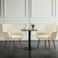 thumbnail image 3 of Gymax Set of 4 Accent Chairs Fabric Upholstered Armchairs w/Wooden Legs Beige, 3 of 10
