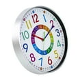 thumbnail image 4 of 12 Inch Digital Clock Mute Home Bedroom Living Room Wall Punch-Free Battery Powered Electronic Color Clock, 4 of 6