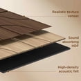 thumbnail image 6 of Fahomiss Modern Curved Acoustic Wood Slat Wall Panels 4-Pack 24"x24", Walnut 3D Tiles, 6 of 10