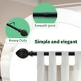 thumbnail image 5 of Curtain Rod 1inch Diameter Adjustable Window Curtain Rods with ball finials, 3piece brackets, hardware kits. Black 48-120 inches., 5 of 7
